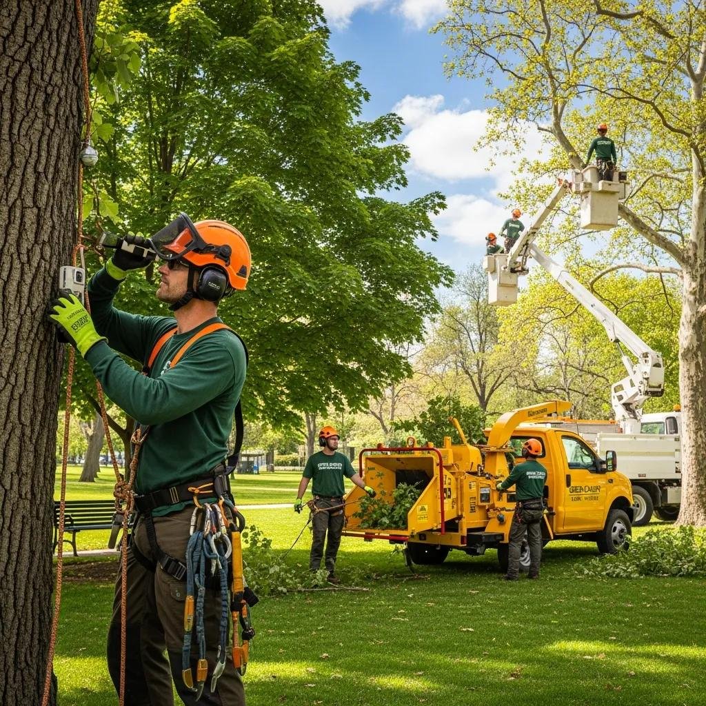 Professional tree service team caring for trees in Belleview, Florida